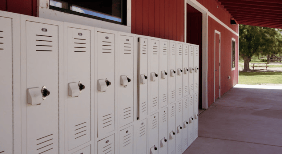 a row of lockers